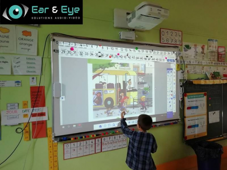 Installation de plusieurs vidéoprojecteurs interactifs pour une école à Annonay, Lyon, Ear and Eye